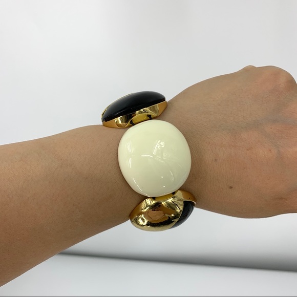 Trina Turk Stretch gold black cream bracelet - Picture 3 of 10